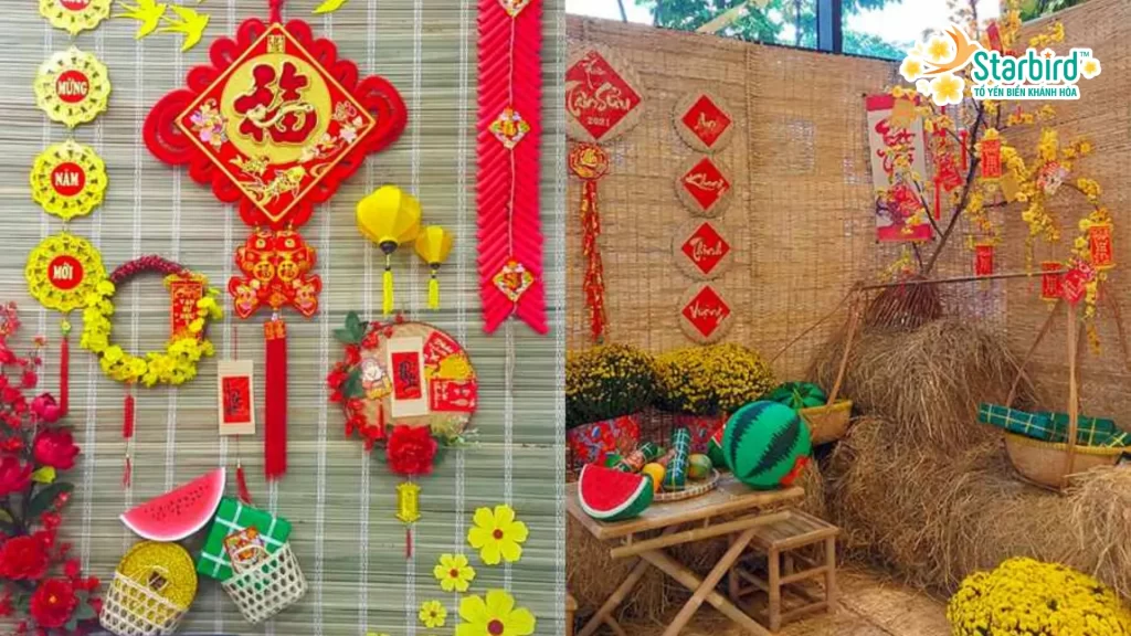 Ban công hoặc sân vườn: Nơi đón lộc xuân về