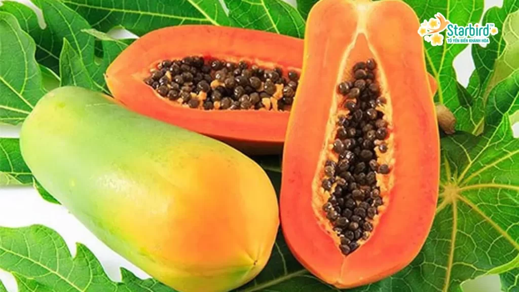 Đu đủ tượng trưng cho cuộc sống no đủ trong mâm ngũ quả ngày Tết 2025