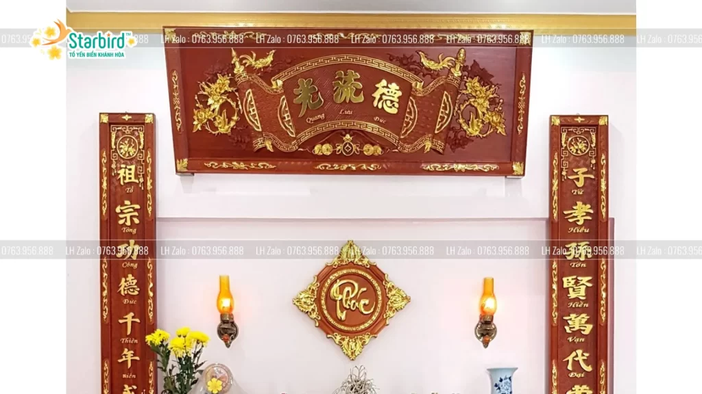 Đặt hoành phi, câu đối trong bàn thờ gia tiên ngày Tết
