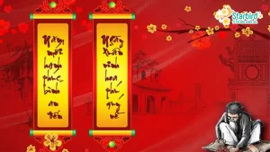 Trang trí nhà cửa đón tết cực sang với câu đối và tranh thư pháp