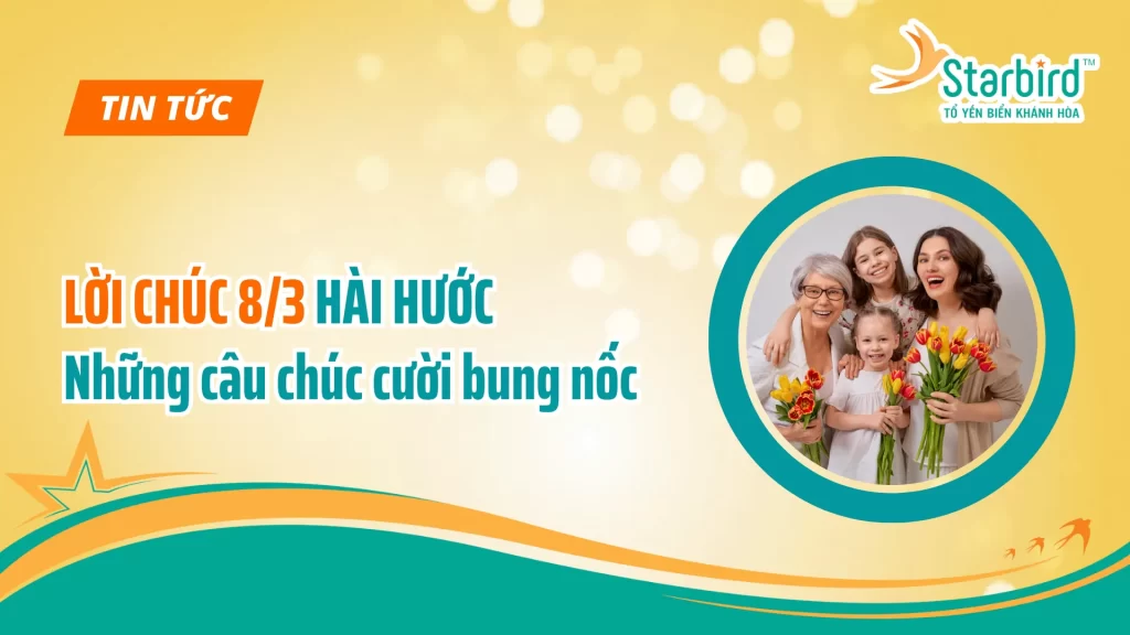 Ngày Quốc tế Phụ nữ 8/3 là dịp đặc biệt để tôn vinh một nửa thế giới. Nhưng thay vì những lời chúc quá trang trọng, bạn có thể gửi những lời chúc 8/3 hài hước để mang đến tiếng cười và niềm vui cho mẹ, vợ, người yêu, bạn bè hay đồng nghiệp. Hãy cùng Yến sào Starbird khám phá những lời chúc vui nhộn để ngày 8/3 trở nên thật đáng nhớ nhé! Lời chúc 8/3 hài hước dành cho mẹ Mẹ là người phụ nữ quan trọng nhất trong cuộc đời chúng ta. Hãy gửi đến mẹ những **lời chúc 8/3 hài hước** nhưng vẫn chứa đựng tình cảm chân thành nhé! Mẹ yêu dấu ơi, hôm nay 8/3, mẹ cứ thoải mái nghỉ ngơi, việc nhà cứ để đấy… mai con làm tiếp! Chúc mẹ luôn tươi trẻ và bớt la mắng con ạ Nhân ngày 8/3, con chúc mẹ trẻ mãi không già, tiền vô như nước, gạo không bao giờ hết. Và quan trọng nhất là bớt giận con mỗi khi con ngủ nướng nhé Mẹ ơi, mẹ là người phụ nữ đẹp nhất, dù mẹ chẳng bao giờ cần dùng kem dưỡng da. Chúc mẹ luôn rạng rỡ! Chúc mẹ ngày 8/3 nhận được thật nhiều quà nhé, còn ai tặng thì… con không hứa Mẹ cứ an tâm, ngày hôm nay con sẽ chăm chỉ… ăn và ngủ thay mẹ nhé! Con chúc mẹ 8/3 vui vẻ, nhưng mẹ vui thôi đừng vui quá kẻo quên nấu cơm cho con ăn nhé! Mẹ ơi, mẹ cứ ngồi xuống tận hưởng ngày 8/3, mọi việc nhà cứ để bố con lo… hoặc không! Chúc mẹ 8/3 thật rực rỡ như bông hoa hồng, nhưng nhớ là không được 'gai góc' với con quá nha! Lời chúc 8/3 hài hước dành cho mẹ Lời chúc 8/3 hài hước dành cho vợ Gửi lời chúc 8/3 hài hước cho vợ không chỉ giúp không khí gia đình vui vẻ mà còn khiến cô ấy cảm nhận được sự quan tâm đặc biệt của bạn. Vợ ơi, hôm nay là 8/3, anh hứa sẽ làm mọi điều em muốn… chỉ cần em đừng yêu cầu quá khó! Chúc vợ yêu luôn vui vẻ và đừng bắt anh rửa bát nhé Nhân ngày 8/3, anh chúc em xinh đẹp, đáng yêu, trẻ trung mãi mãi… Nhưng nhớ đừng đẹp hơn để anh không phải ghen tuông nhé! Em là nữ hoàng của anh, và hôm nay em có quyền ra lệnh. Nhưng nhớ là… lệnh có thời hạn nhé! Chúc em ngày 8/3 vui vẻ, tươi cười, và giảm bớt độ đáng sợ mỗi khi anh về muộn Hôm nay em là công chúa, anh sẽ làm hoàng tử… nhưng không phải hoàng tử dọn nhà đâu nhé! Anh chúc vợ ngày 8/3 không phải động tay vào việc nhà… nhưng ai làm thì vợ tự quyết nhé! Ngày 8/3 vợ cứ nghỉ ngơi, anh sẽ làm tất cả… trừ việc nấu ăn Chúc vợ 8/3 nhận được nhiều quà, nhưng quan trọng là đừng bắt anh mua hết nhé! Lời chúc 8/3 hài hước dành cho vợ Lời chúc 8/3 hài hước dành cho người yêu Những cô nàng luôn thích sự vui vẻ, vì vậy đừng quên gửi **lời chúc 8/3 hài hước** để tạo ấn tượng nhé! Chúc em 8/3 xinh đẹp, tươi trẻ, vui vẻ. Và đặc biệt, ăn hoài mà không béo, tiêu tiền mà không hết, cười tít mắt mà không có nếp nhăn! Em à, ngày 8/3 anh không dám hứa tặng em xe sang, nhà lầu nhưng anh đảm bảo tặng em cả thế giới… trong mơ! Ngày 8/3 này anh muốn tặng em một món quà thật đặc biệt… nhưng chợt nhận ra em đã có anh rồi! Chúc em ngày 8/3 rạng rỡ như ánh nắng, tươi vui như hoa hồng và đáng yêu như… chính em mỗi khi giận anh! Em à, hôm nay anh sẽ nhường hết phần ăn của anh cho em… nhưng chỉ là trong tưởng tượng thôi nhé! Chúc em ngày 8/3 thật vui, nhưng đừng vui quá mà quên mất anh nha!" Hôm nay là ngày đặc biệt, em có thể sai, còn anh sẽ luôn đúng! Nhưng từ mai thì… ngược lại nhé! Chúc em 8/3 vui vẻ, nhưng đừng quên nhắc nhở anh mua quà trước đó nhé! Lời chúc 8/3 hài hước dành cho người yêu SET QUÀ 8/3 YẾN SÀO STARBIRD - MÓN QUÀ LÝ TƯỞNG DÀNH CHO PHÁI NỮ Ngày Quốc tế Phụ nữ 8/3 đang đến gần, đây là dịp đặc biệt để chúng ta thể hiện lòng biết ơn và tình cảm chân thành đến những người phụ nữ quan trọng trong cuộc đời. Bên cạnh những lời chúc 8/3, món quà ý nghĩa sẽ là cầu nối giúp bạn trao gửi trọn vẹn yêu thương và sự quan tâm sâu sắc. Nếu bạn đang băn khoăn trong việc lựa chọn quà tặng cho mẹ, vợ, bạn gái hay đồng nghiệp, Set quà 8/3 của Yến Sào Starbird sẽ là một gợi ý tuyệt vời. SET QUÀ 8/3 YẾN SÀO STARBIRD - MÓN QUÀ LÝ TƯỞNG DÀNH CHO PHÁI NỮ Set quà Yến Sào Starbird không chỉ là món quà thông thường mà còn là lời chúc sức khỏe, là sự quan tâm chân thành bạn dành cho người nhận. Mỗi sản phẩm trong set quà đều được tuyển chọn kỹ lưỡng, kết hợp hài hòa giữa giá trị dinh dưỡng và vẻ đẹp thẩm mỹ: Yến chưng Starbird: Yến sào, một thực phẩm quý giá, với nhiều lợi ích cho sức khỏe như tăng cường sức đề kháng, bồi bổ cơ thể, giúp da dẻ hồng hào và làm chậm quá trình lão hóa. Đông trùng hạ thảo: Một dược liệu quý hiếm, có tác dụng tăng cường sức khỏe tổng thể, hỗ trợ hệ miễn dịch, cải thiện chức năng tim mạch và giúp ngủ ngon giấc. Hoa sáp thơm: Món quà trang trí đẹp mắt, mang đến hương thơm dịu nhẹ, giúp thư giãn tinh thần và giảm căng thẳng. Collagen: Collagen là một protein quan trọng giúp duy trì độ đàn hồi và săn chắc của da, giúp ngăn ngừa nếp nhăn và làm chậm quá trình lão hóa. Hộp quà sang trọng: Hộp quà được thiết kế tinh tế và đẹp mắt, thể hiện sự sang trọng và đẳng cấp của món quà. Liên hệ với chúng tôi Liên hệ với Yến Sào Stabbird để được tư vấn miễn phí về sản phẩm yến sào: Địa chỉ: 745 Nguyễn Kiệm, Phường 3, Gò Vấp, HCM Lời chúc 8/3 hài hước - Những câu chúc độc lạ cười bung nóc