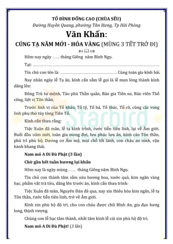 Văn khấn Tết 2026 trong lễ hóa vàng là lời tri ân Gia tiên, tiễn các ngài hồi quy và cầu mong phúc lộc, bình an tiếp tục lưu giữ trong gia đạo suốt năm mới.